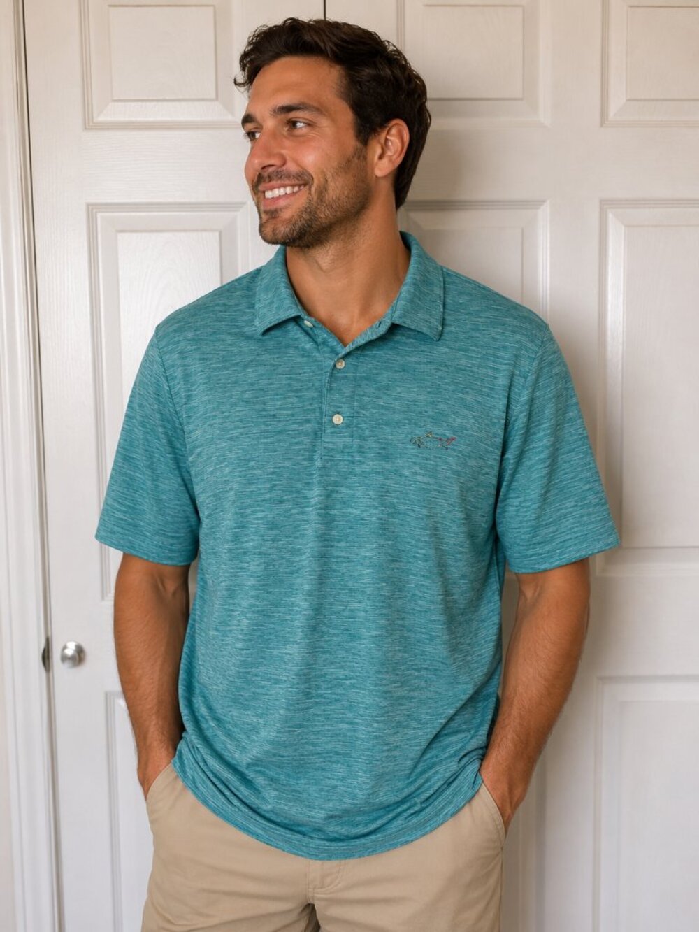 Greg Norman Play Dry Teal Polo Shirt